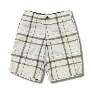 🌟 Red Camel Men's Size 32 off White Check Plaid Casual Shorts Polyester 🌟
